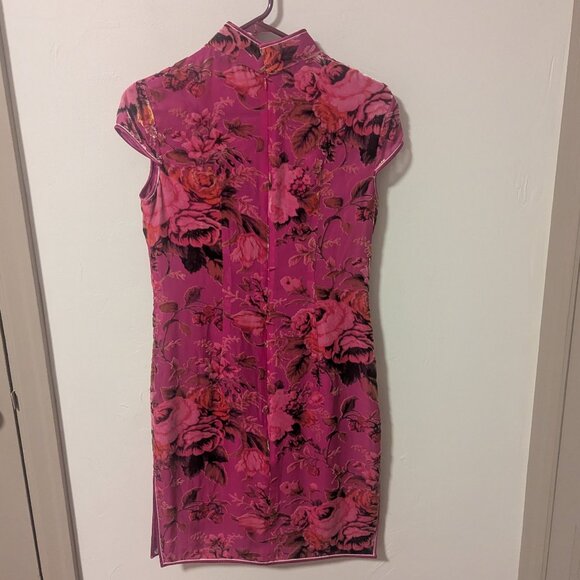 Velvet Unconventional Lace Pin Up Asian Dress Whimsigoth Mandarin Rockabilly - Picture 5 of 10